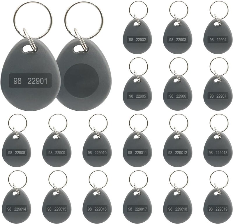 dcvbny 50PCS 26 bit Prox Keyfobs Proximity Fob Frequency 125KHZ H-ID Compatible with Prox Key ISOProx 1326 1346 1386 H10301 Card Reader,Isoprox Contactless Keyfobs for Majority of Access Control Systems,Grey - Image 1
